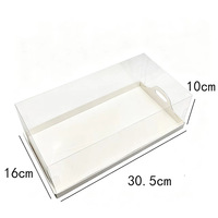 Boîte d'emballage rectangulaire pour gâteau, dessert, pain, 12*6,3*4 pouces, avec couvercle transparent
