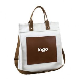 Sac fourre-tout en toile personnalisé de haute qualité avec poche avant, couleur et logo personnalisables pour la promotion - Product Image 1