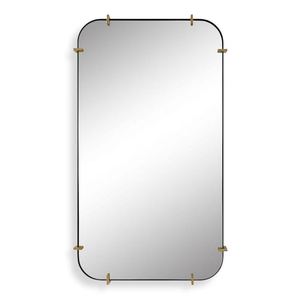 <b>Black</b> <b>Framed</b> <b>Mirror</b> <b>Round</b> Corner Wall <b>Mirror</b> Decorative Vanity <b>Mirror</b> for Bathroom Bedroom Living Room - Product Image 1