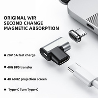 Adaptateur magnétique 90 degrés 24 broches 20V/5A 100W 10GBPS 4K60HZ type C adaptateur avec voyant pour Macbook