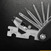 Jeu de clés de réparation pliantes multifonctionnelles en acier au carbone 16-en-1, jeu de tournevis, boîte à outils combinée OEM personnalisable, emballage