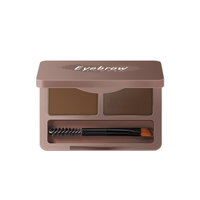 Palette de maquillage pour sourcils en poudre minérale imperméable personnalisée 2 couleurs longue durée avec miroir et pinceau Modèle MB008 pour marque privée