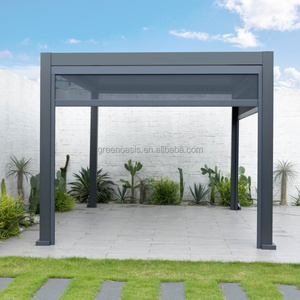 Nouvel arrivage Couverture de patio à lumière LED DIY Aluminium <span class=keywords><strong>Louvre</strong></span> autoportant Pergola Gazebo de jardin - Product Image 2
