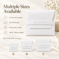 Pochette à bijoux en microfibre blanche personnalisée avec logo OEM ODM, fabrication directe d'usine, logo en relief pour l'emballage des bagues