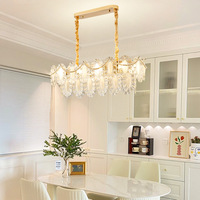 Lustre de salon - Lampe en verre de luxe à la française - Lampe moderne simple et élégante pour salle à manger - Lampe de chambre à coucher
