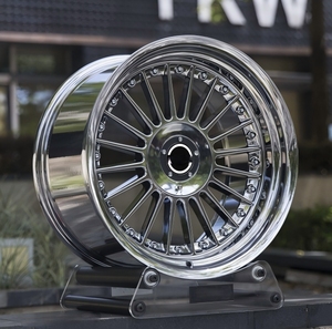 Nuevas llantas de aleación de aluminio cóncavas Juwa Chrome 4x108/5x100/120 PCD de 17-19 pulgadas con tecnología Flow Forming de 100 mm para <span class=keywords><strong>Alpina</strong></span> E60/E39/E38/E34 - Product Image 2