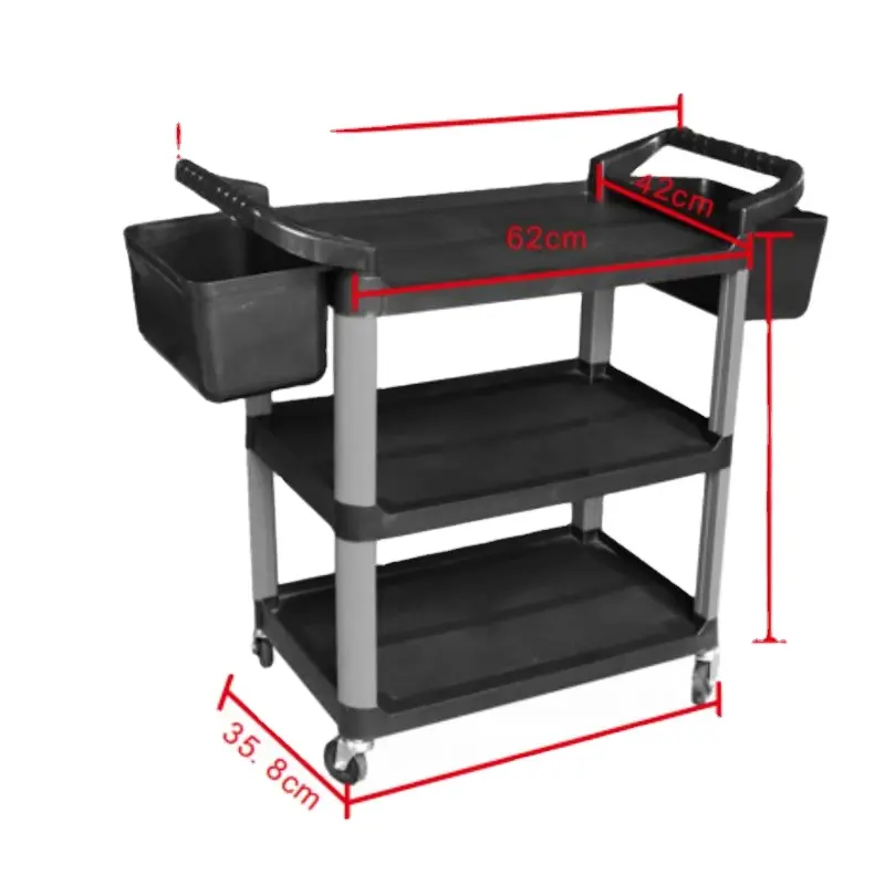 Customize Interlocking Stackable ABS Plastic Mobile Trolley Tool Box Cart With Storage Tote Trays and Wheels