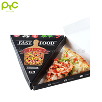Boîte à pizza triangulaire en papier d'art personnalisée PYC, impression directe d'usine, avec logo, boîtes d'emballage alimentaire