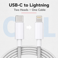 Kabel USB C-L 27W PD Desain Kepang Paduan Aluminium Kompatibel untuk Laptop Monitor Ponsel