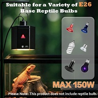Lámpara de Calor para Reptiles 150W con Reflector Hexagonal, Gancho, Base Plana, Advertencia de Alta Temperatura, Bombillas Cerámicas UVB/UVA para Dragón Barbudo