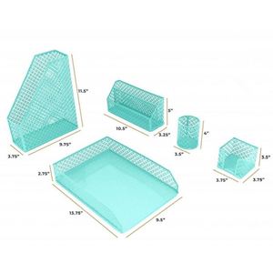 Organisateur de bureau rose 5 pièces, décoration de chambre mignonne, accessoires de bureau pour femmes et adolescentes, idéal pour le bureau, les fournitures scolaires - Product Image 5