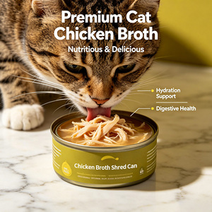 Brodo di Pollo Visibile in Scatola <span class=keywords><strong>per</strong></span> <span class=keywords><strong>Cani</strong></span> e Gatti, Formula Senza Amido, 6%-8% Proteine Grezze, 15-25% Inclusione di Carne - Product Image 1