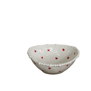 Bol en céramique en forme <span class=keywords><strong>de</strong></span> cœur avec bordure perlée, style coréen Lelyi. Bol à <span class=keywords><strong>nouilles</strong></span> instantanées pour la maison, bol à salade <span class=keywords><strong>de</strong></span> fruits - Product Image 5