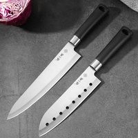 Couteau Santoku professionnel de 7 pouces en acier inoxydable de haute qualité avec manche en PP noir