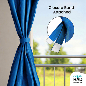 Marine Blue Eyelet Outdoor Curtains 325 GSM with Heavy Duty Weather Resistant Fabric for Vibrant Privacy and Stylish Patio - Product Image 2