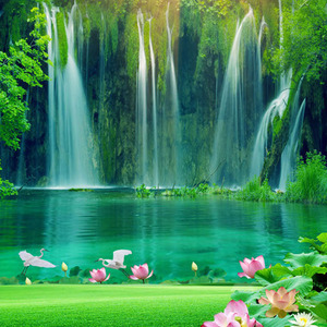<span class=keywords><strong>Carta</strong></span> da <span class=keywords><strong>Parati</strong></span> Personalizzata con Paesaggio 3D a Cascata, Murale per Sfondo TV in <span class=keywords><strong>Soggiorno</strong></span>, Rivestimento Murale Personalizzato - Product Image 4