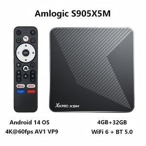 Livraison Rapide Boîtier TV 64 bits S905X5M 4 Go 32 Go Android 14 4K VP9 Décodeur WiFi <span class=keywords><strong>6</strong></span> Port LAN - Product Image 1