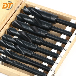 مجموعة مثاقب لولبية DT من 8 قطع، بساق مخفض، فضية، ديمينج، حجم كبير، HSS كوبالت، بطلاء أكسيد أسود، لحفر المعادن، في صندوق خشبي - Product Image 4