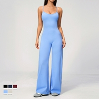 Combinaison de sport OEM personnalisée pour femme, séchage rapide, une pièce, dos nu, respirante, avec bretelles croisées pour le yoga