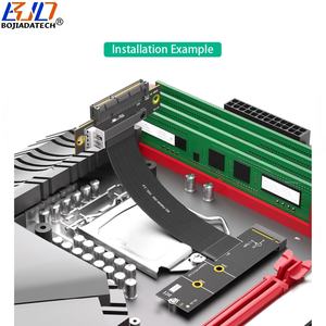 180องศา PCI-E 4.0ช่องเสียบ4X ไปยัง NGFF <span class=keywords><strong>M</strong></span>.2 NVMe Key-<span class=keywords><strong>M</strong></span> L-Type สายต่อการ์ดอะแดปเตอร์20ซม. พร้อมไฟ15PIN SATA - Product Image 4