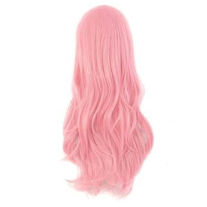 Peluca de Cosplay MapofBeauty de 70 cm (28 pulgadas) con Puntas Rizadas, Encaje Transparente, Fibra de Alta Temperatura, Ondas de Agua, Gorra Ajustable (Rosa) - Product Image 2