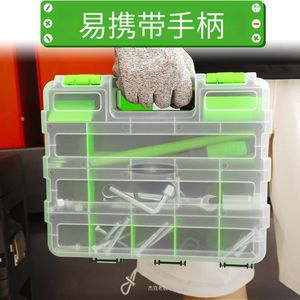 Double-sided Parts Storage Box 182x128x85mm Plastic Portable Tool Organizer for Electronics and Screws - Product Image 5
