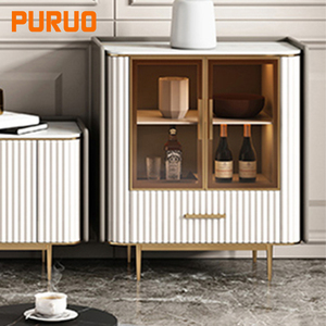 Modern European Style Luxury Gold Stainless Steel Wood White <strong>MDF</strong> Frame Marble Top <strong>Dining</strong> <strong>Table</strong> - Product Image 4