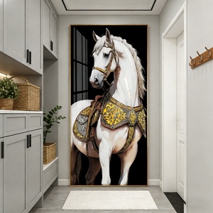 Nouvelle Peinture Murale Cheval Luxe Chambre à Coucher Peinture UV Animaux Modernes Luxe Peinture en Porcelaine Cristalline Peinture Décorative Lumineuse LED - Product Image 2