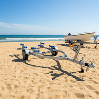 Remorque pour moto et bateau à essieu unique galvanisée à chaud, 5m (16ft), pour jet ski, kayak, bateau gonflable, capacité 2000kg