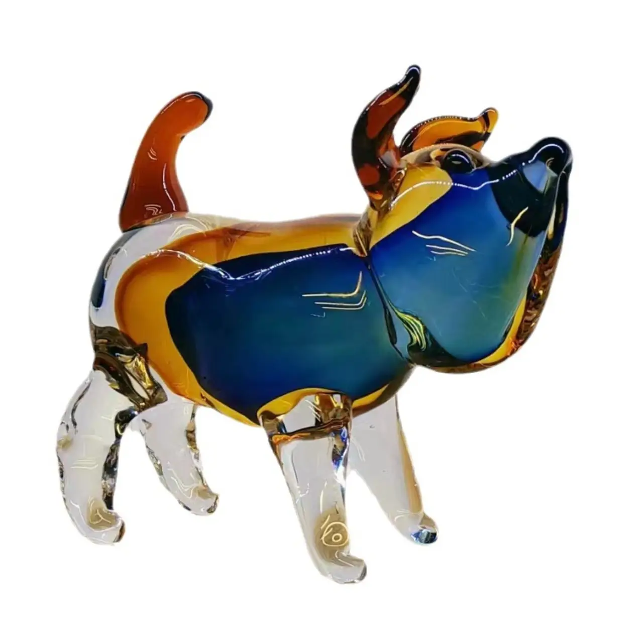 Custom made Arte Popular Handmade Soprado cristal Vidro Europa Arte Presente abstrato De Vidro Murano figurinhas cão