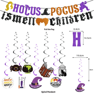 Décorations de fête d'Halloween saisonnières <span class=keywords><strong>Hocus</strong></span> <span class=keywords><strong>Pocus</strong></span> pour une ambiance effrayante en intérieur et en extérieur - Product Image 5