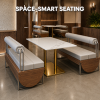 Banquettes de restaurant, ensemble de banquettes autoportantes avec dossier cylindrique pour café, hôtel, bar, lounge, restaurant, cantine, cuisine japonaise
