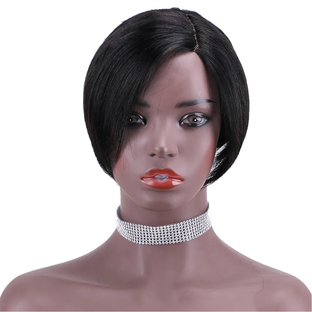 Cheap Wholesale Short Pixie Bob Straight Wig 1x4 Real Human Hair Frontal Curly Wigs For Black Women