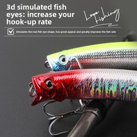 Leurre flottant Minnow ABS 135mm/21.5g, action de surface, longue portée, appât artificiel dur avec hameçons pour la pêche en mer de carpes et de bar