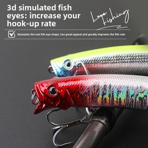 Leurre flottant Minnow ABS 135mm/21.5g, action de surface, longue portée, appât artificiel dur avec hameçons pour la pêche en mer de carpes et de bar - Product Image 3