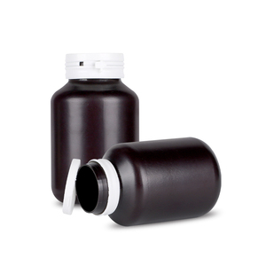 Emballage pharmaceutique personnalisé en plastique HDPE rouge cramoisi, flacon de 175 ml pour produits de santé, pilules, avec bouchon à vis. - Product Image 2