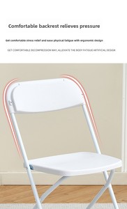 Silla de Comedor Plegable Moderna y Minimalista de Metal con Respaldo, Portátil para Bodas y Eventos al Aire Libre - Product Image 6