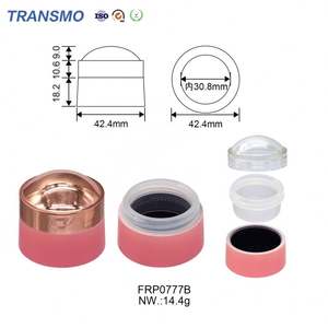 Eco Friendly Plastic Blush Packaging Single Empty <b>Eye</b> Shadow Cases pink Cream Blush Container Empty - Product Image 2