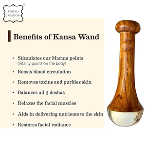 Baguette Kansa Masseur pour le visage et les pieds Avantages ayurvédiques du bronze-Restaurer le lustre grâce à la désintoxication visage de <span class=keywords><strong>massage</strong></span> gua sha - Product Image 5