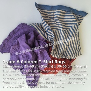 Trapos de Limpieza Industriales de Colores Variados con Buena Absorbencia, Trapos de Tela de Algodón 100% Recortados de Camisetas, 10 KG - Product Image 2