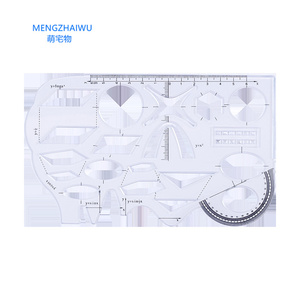 Peru Perlengkapan Sekolah Alat Tulis Grosir Multifungsi Fungsi Geometris Plotting Plastik Penggaris Jahit - Product Image 6