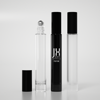 Botol Minyak Parfum Silinder Panjang 15ml 10ml Botol Minyak Parfum Kaca Hitam dengan Roller Ball