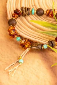 Pulsera de Cuentas de Madera de Agar y Cera de Abeja Reiki Clásica de Alta Calidad en Oferta, con Piedras Curativas para Regalos - Product Image 4