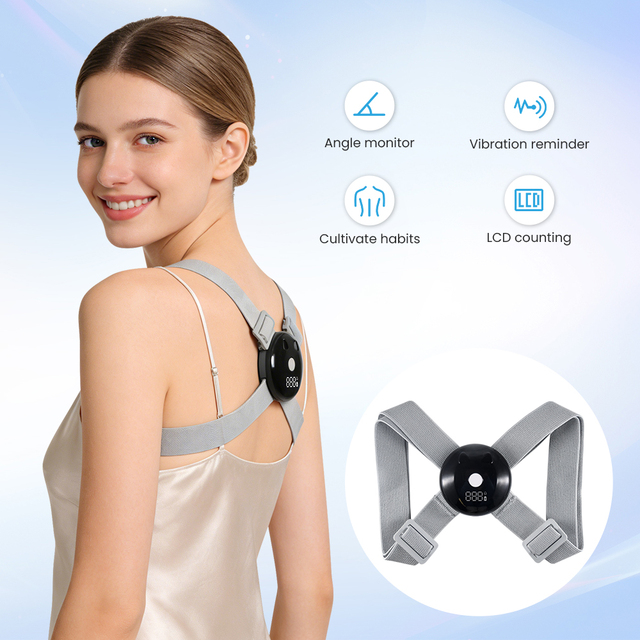 New Smart Sensing LCD Massage Belt Back Massage Straightener for Shoulder&Back Vibration Reminder Posture Corrector for Sitting