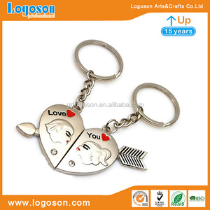 Mejor venta atractiva regalos juego par llaveros para los amantes de Metal en forma de corazón llavero magnético titular - Product Image 6