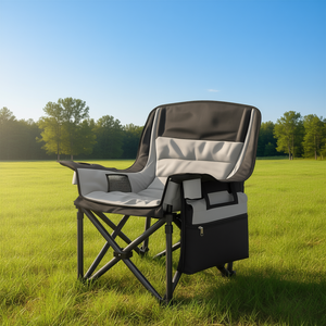 Silla Plegable Portátil para Camping, Tela Oxford Gris, Marco de Aluminio, con Portavasos, Bolsillos Laterales, Bolsa de Transporte, para Uso en Exteriores y Jardín - Product Image 2