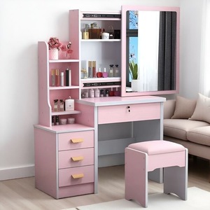 Modern Luxury Dresser Set for <strong>Bedroom</strong> <strong>with</strong> <strong>Mirror</strong> <strong>Lights</strong> Make up White Wooden 4 Drawer Small Apartment Room Storage Furniture - Product Image 5