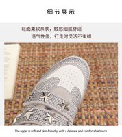 Bottes de sport montantes de luxe pour femme 2026, noires, à strass, avec talon compensé dissimulé de 7 cm, triple velcro