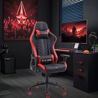 Chaise de jeu en cuir PU au design moderne avec nom personnalisé, fonction de levage à gaz en 3 étapes, accoudoirs réglables et fonction pivotante pour configuration de jeu à domicile