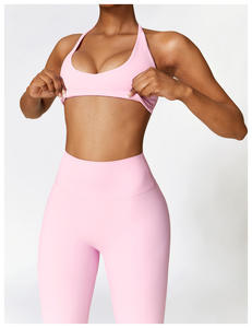 Compression Activewear Slim Nylon Sport Costume Femmes Yoga Legging Pantalon Ensemble À Séchage Rapide <span class=keywords><strong>Sexy</strong></span> Yoga Leggings et Soutien-Gorge Ensemble - Product Image 4